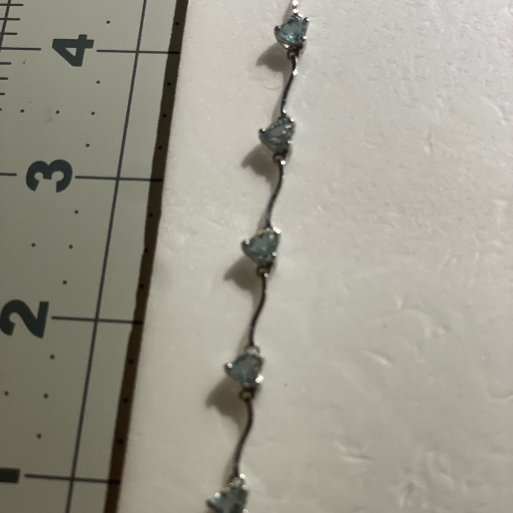 Elegant Silver and Blue Gemstone Bracelet